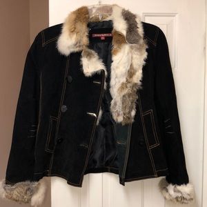 VTG 100% Leather Fur Jacket